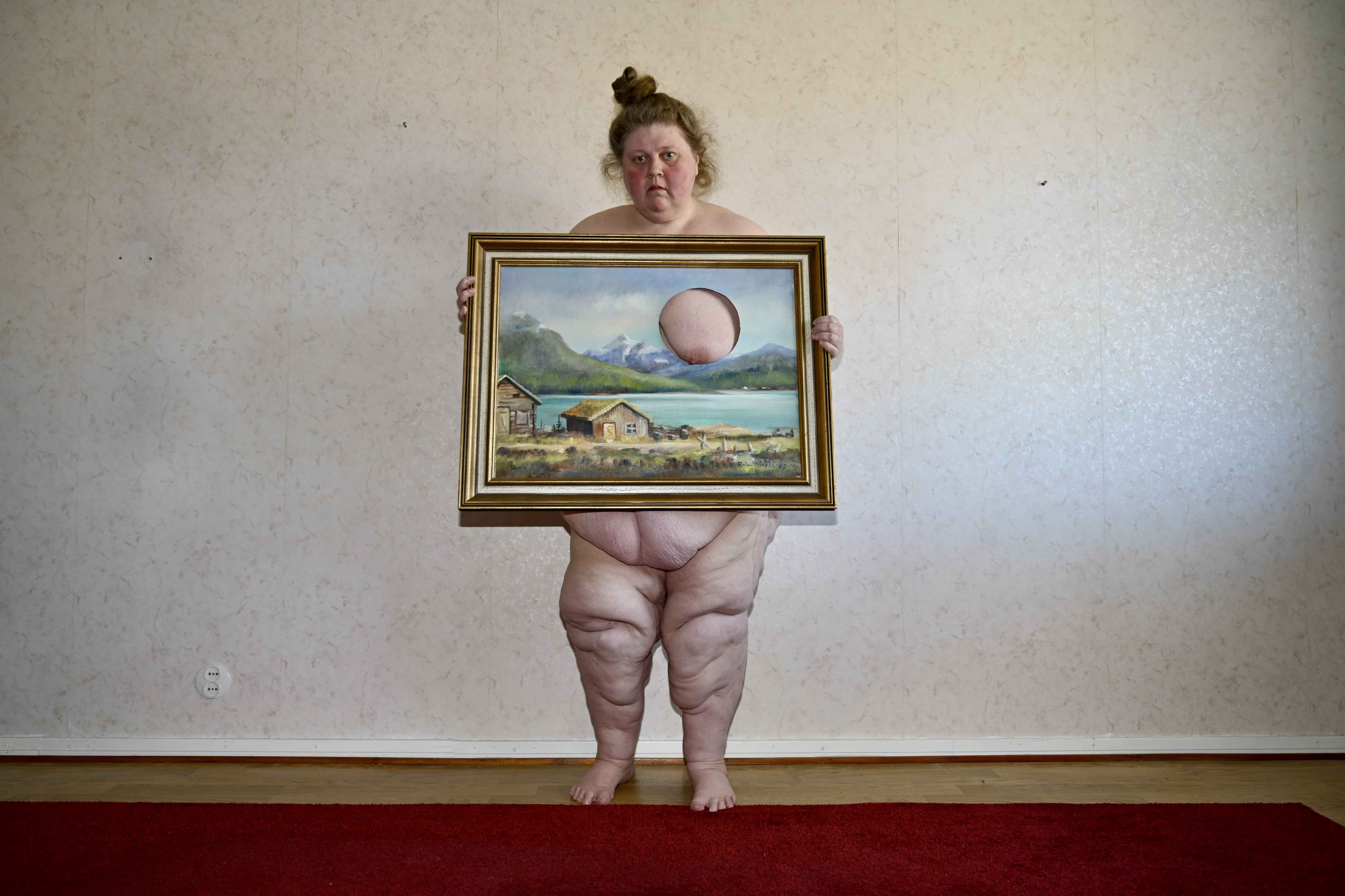 Iiu Susiraja, <i>Flesh Painting, Cottage<i>, 2025. Fine art archival pigment print, 32 x 48 in (81.3 x 121.9 cm)